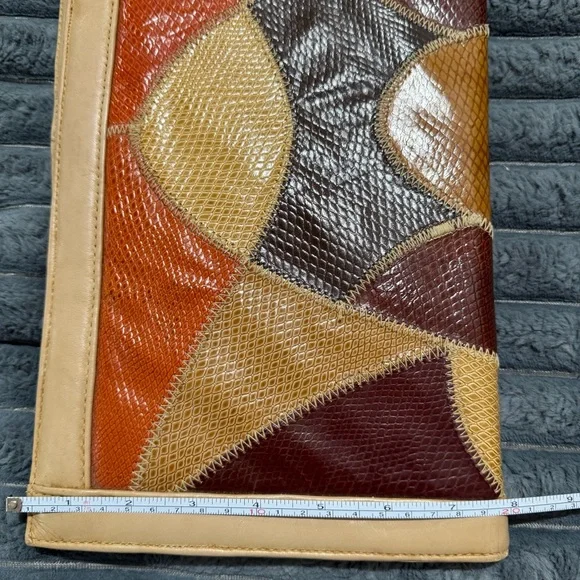 Vintage Leather (Larger) Patchwork Clutch - Picture 9 of 9